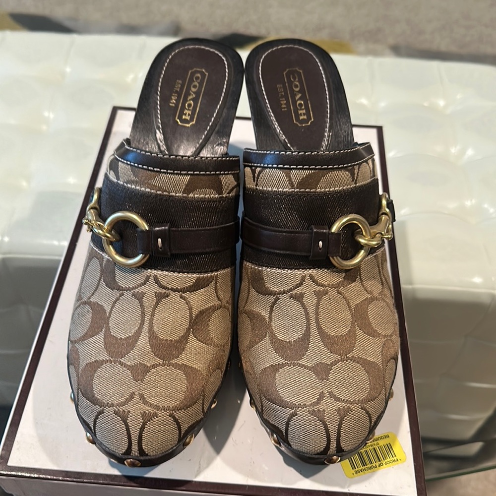 Preowned Authentic Coach mules